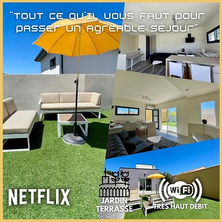 Appartement Souplex Jardin Proche Autoroute, Plages Et Attractions, Wifi - Tv, Calme Bessan エクステリア 写真